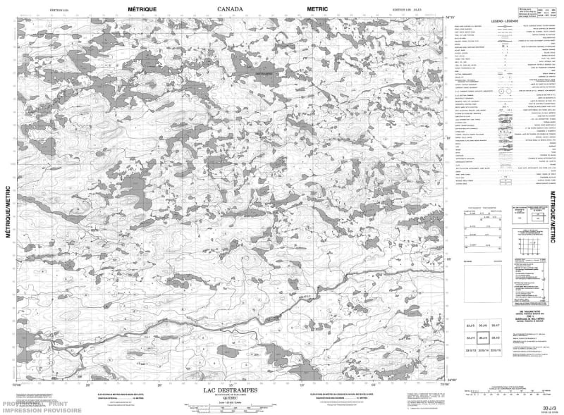 033J03 - LAC DESTRAMPES - Topographic Map