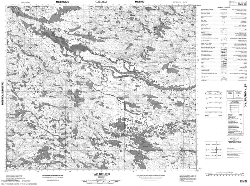 033J15 - LAC DELAUR - Topographic Map