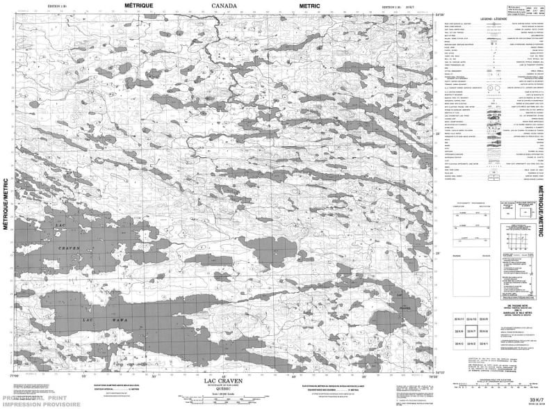 033K07 - LAC CRAVEN - Topographic Map