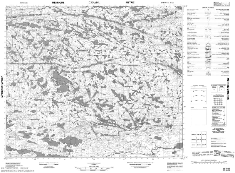 033K11 - LAC HARCOUET - Topographic Map