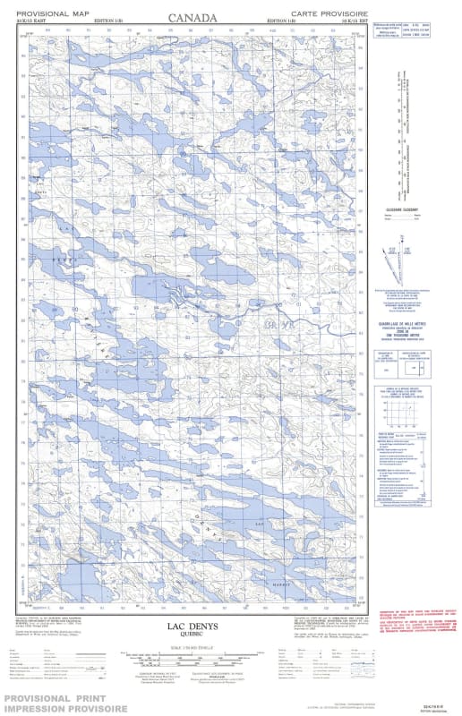 033K15E - LAC DENYS - Topographic Map