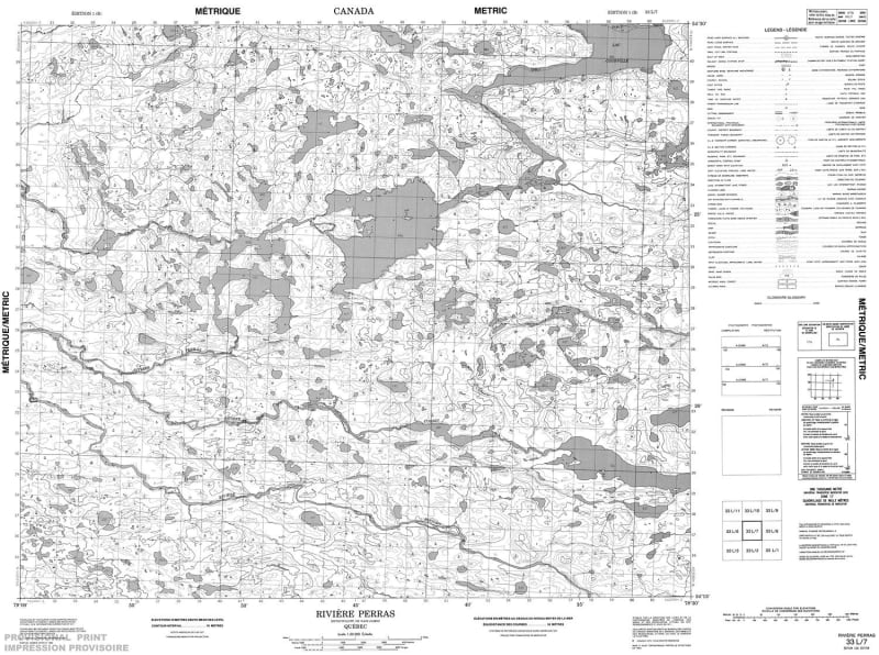 033L07 - RIVIERE PERRAS - Topographic Map