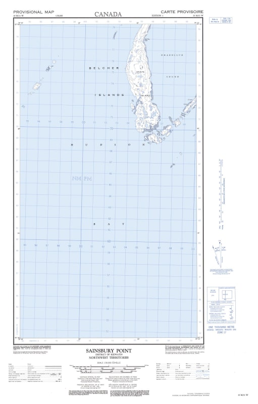 033M11W - SAINSBURY POINT - Topographic Map