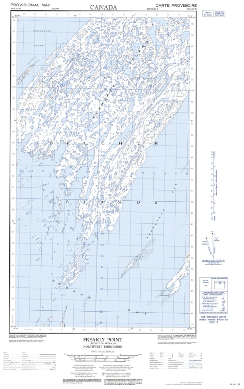 033M13W - FREAKLY POINT - Topographic Map