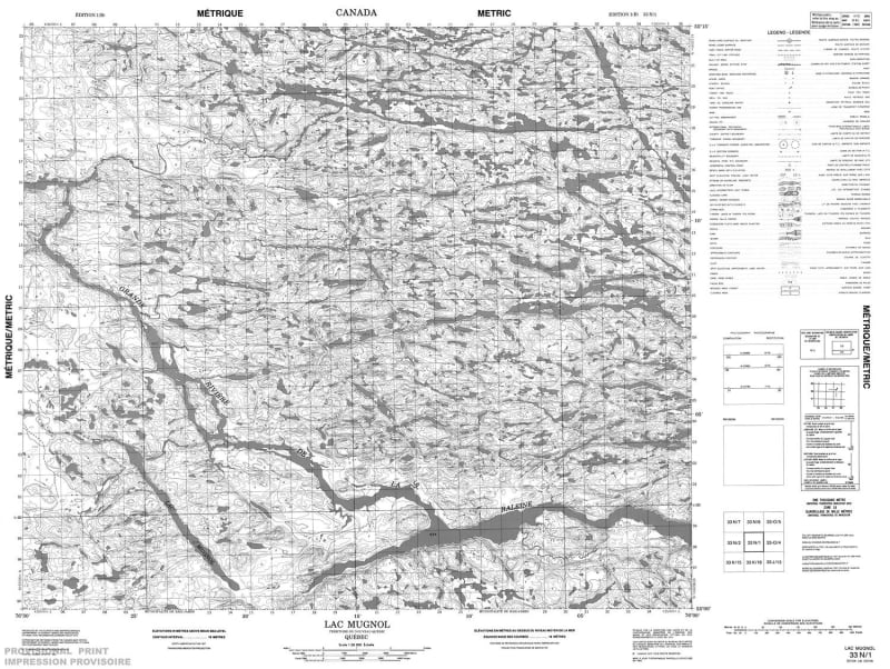 033N01 - LAC MUGNOL - Topographic Map