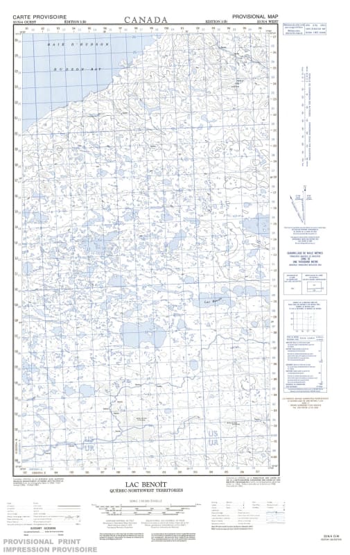 033N04W - LAC BENOIT - Topographic Map