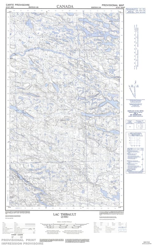 033N07E - LAC THIBAULT - Topographic Map