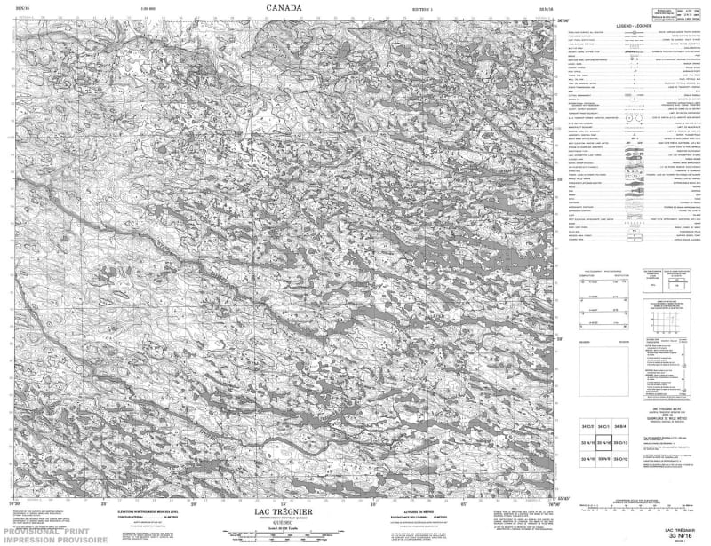 033N16 - LAC TREGNIER - Topographic Map