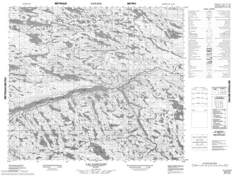 033O03 - LAC LIANCOURT - Topographic Map