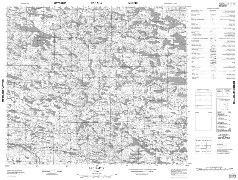 033O08 - LAC RAFOY - Topographic Map