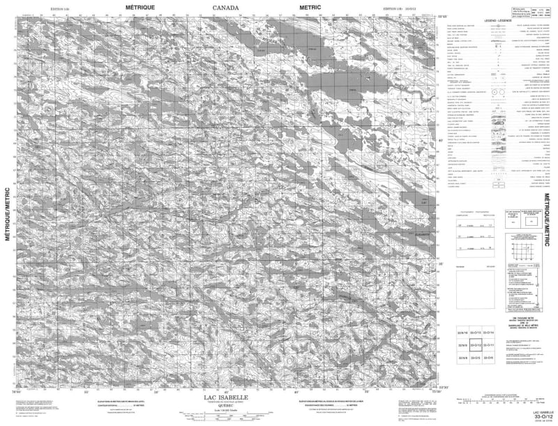 033O12 - LAC ISABELLE - Topographic Map