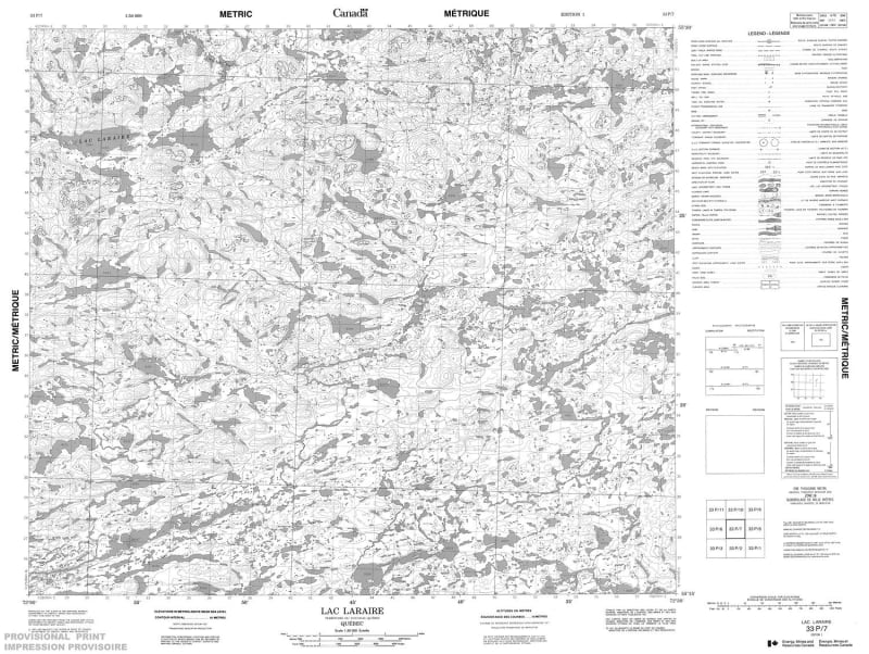 033P07 - LAC LARAIRE - Topographic Map