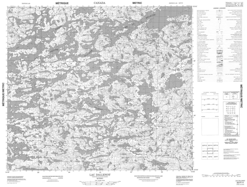 033P11 - LAC DALLENOT - Topographic Map