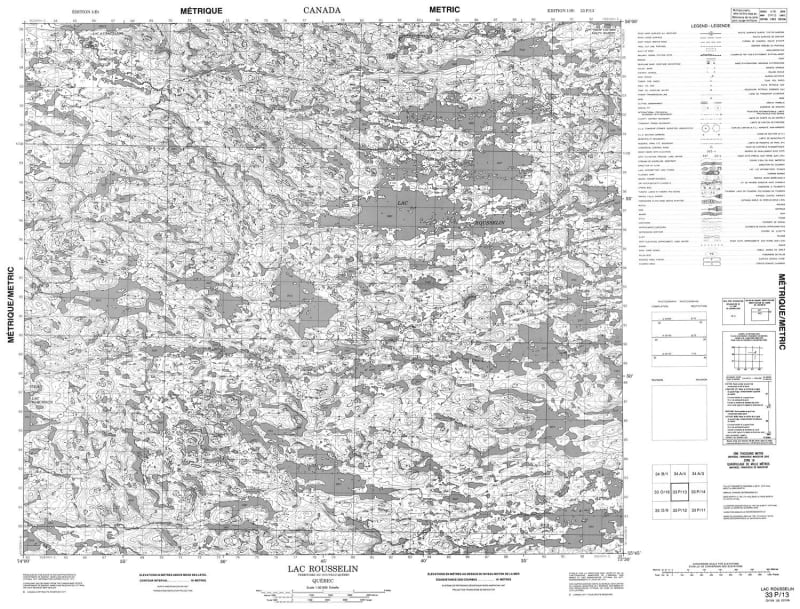 033P13 - LAC ROUSSELIN - Topographic Map