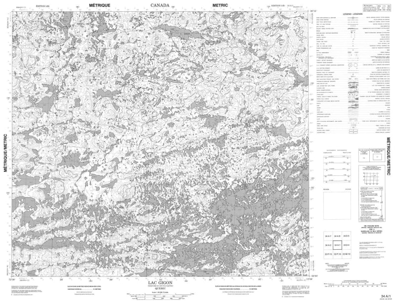 034A01 - LAC GIGON - Topographic Map