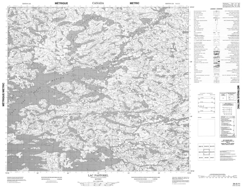 034A11 - LAC PASTOREL - Topographic Map