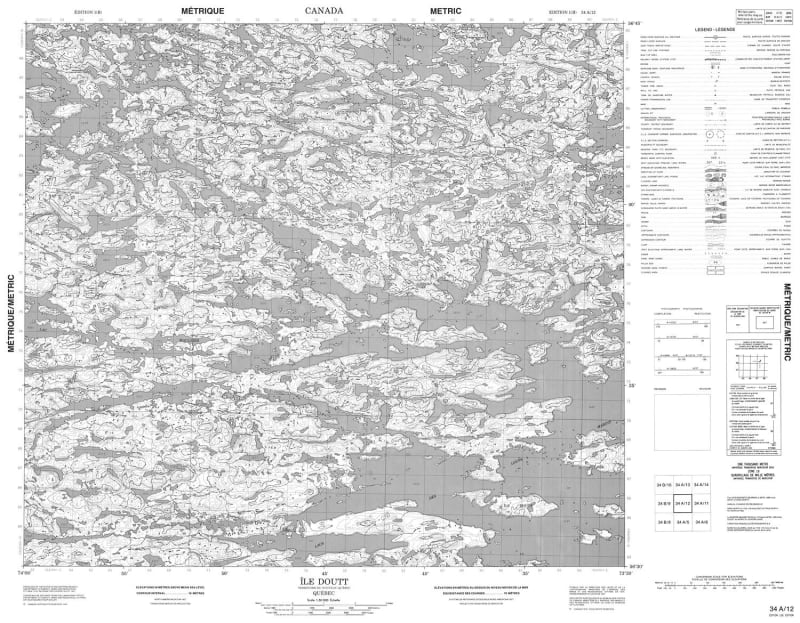 034A12 - ILE DOUTT - Topographic Map