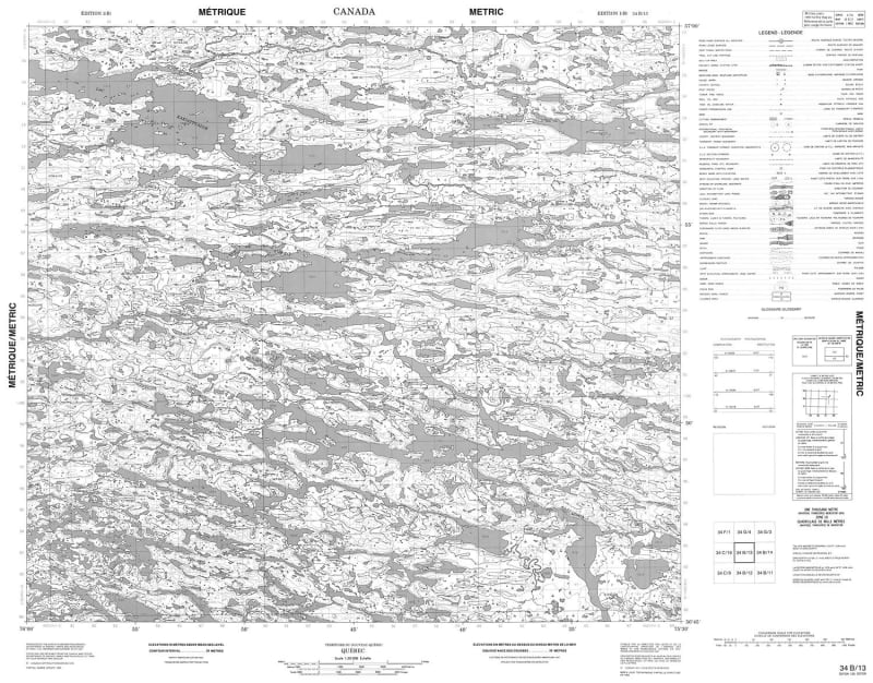 034B13 - NO TITLE - Topographic Map