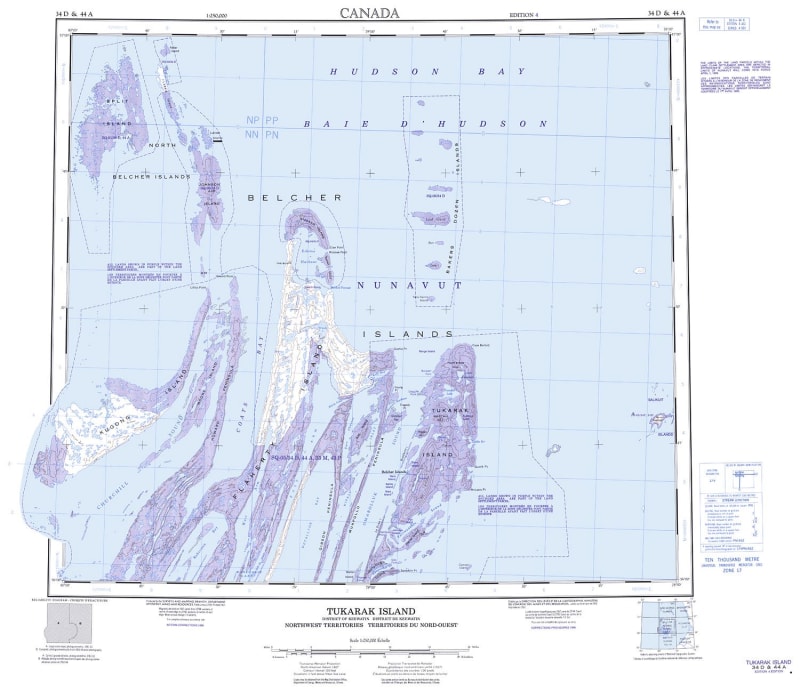 034D - TUKARAK ISLAND - Topographic Map