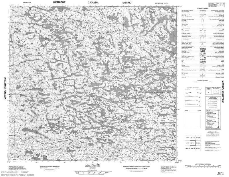 034F01 - LAC PAGES - Topographic Map