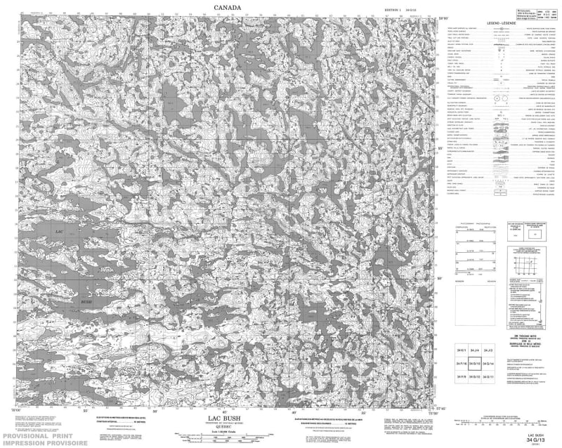 034G13 - LAC BUSH - Topographic Map