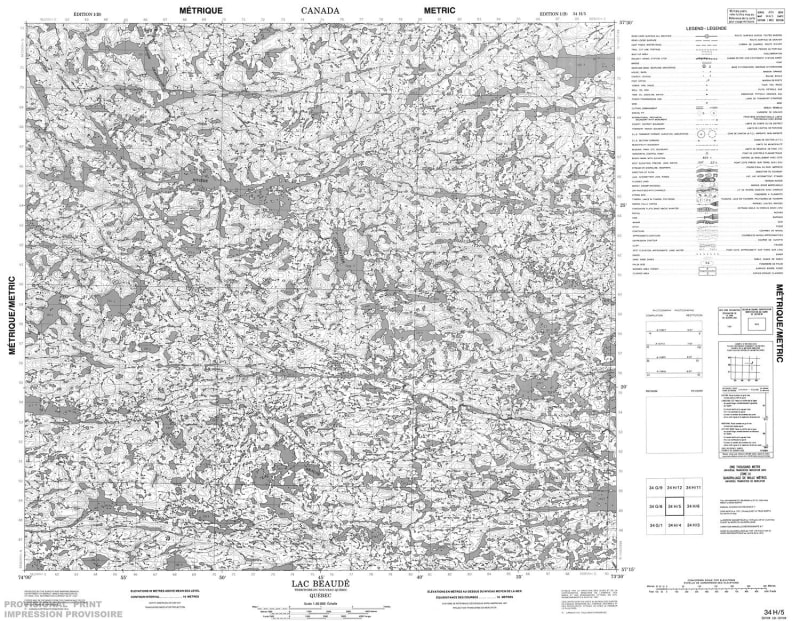 034H05 - LAC BEAUDE - Topographic Map