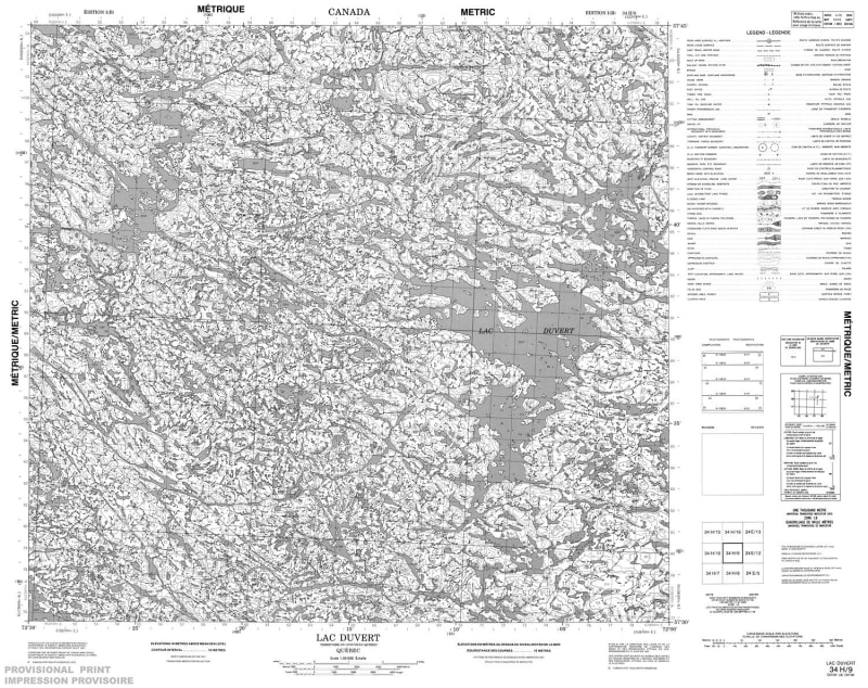 034H09 - LAC DUVERT - Topographic Map