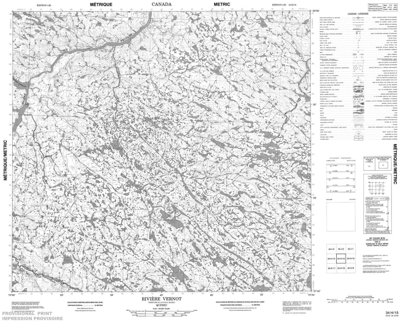 034H15 - RIVIERE VERNOT - Topographic Map