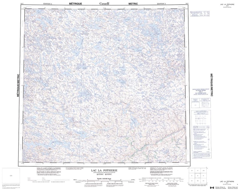 034I - LAC LA POTHERIE - Topographic Map