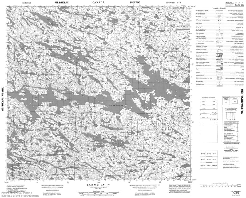 034I04 - LAC MAURAULT - Topographic Map