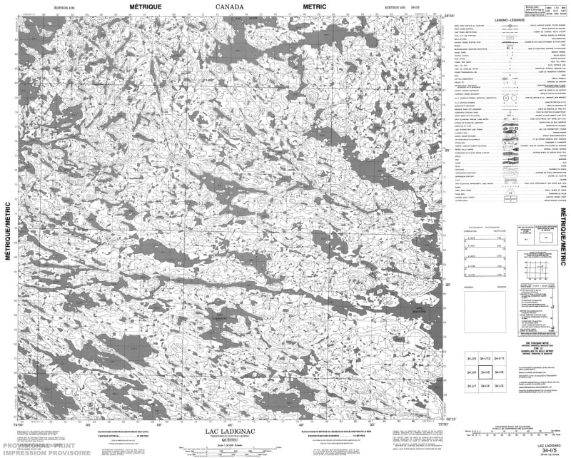 034I05 - LAC LADIGNAC - Topographic Map