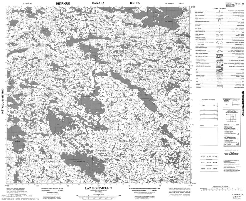 034I10 - LAC MONTMOLLIN - Topographic Map