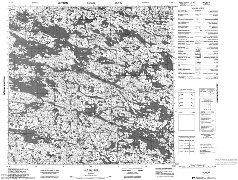 034J12 - LAC DALLER - Topographic Map
