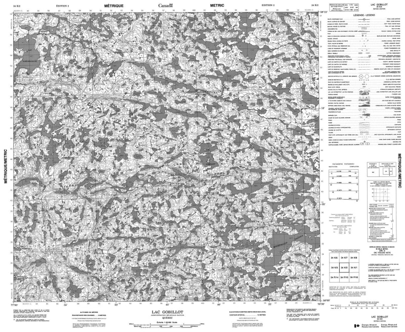 034K02 - LAC GOBILLOT - Topographic Map