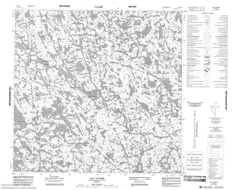 034K13 - LAC DUTORT - Topographic Map