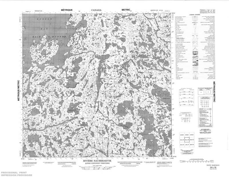 034L16 - RIVIERE NAUBERAKVIK - Topographic Map