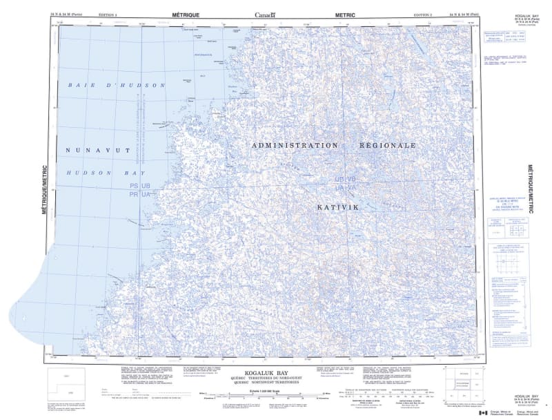 034N - KOGALUK BAY - Topographic Map