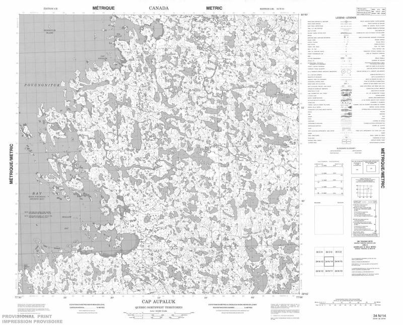 034N14 - CAP AUPALUK - Topographic Map