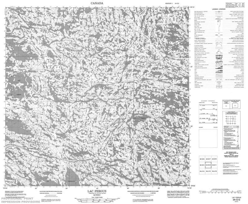 034O02 - LAC FERGUS - Topographic Map