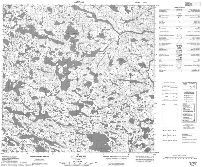 034P03 - LAC HEMERIT - Topographic Map
