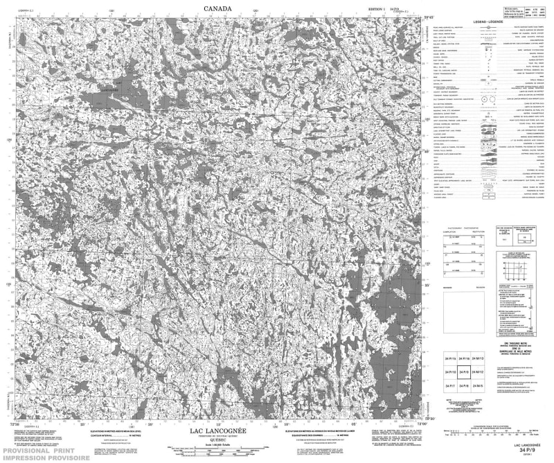 034P09 - LAC LANCOGNEE - Topographic Map