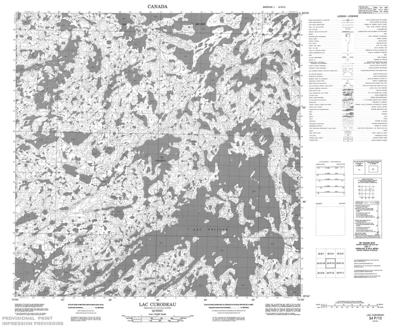 034P13 - LAC CURODEAU - Topographic Map