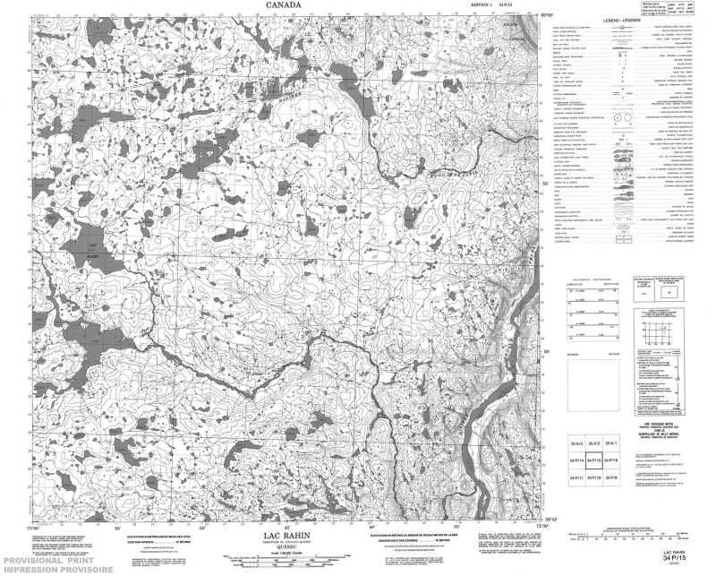 034P15 - LAC RAHIN - Topographic Map
