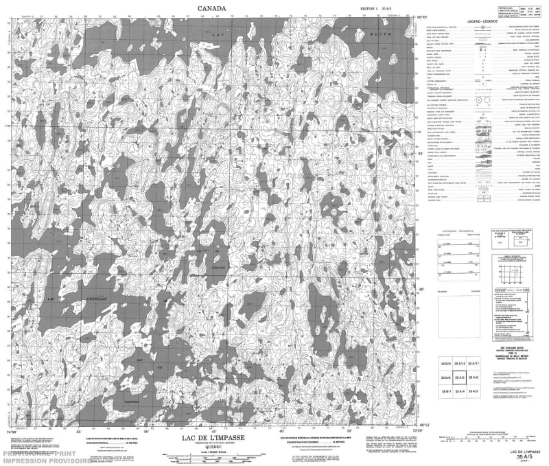 035A05 - LAC DE L'IMPASSE - Topographic Map