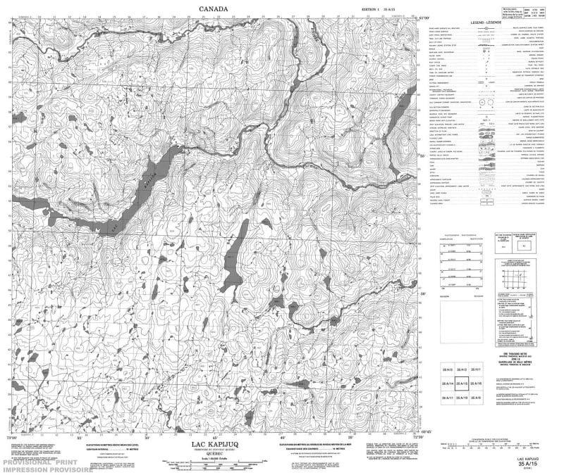 035A15 - LAC KAPIJUQ - Topographic Map