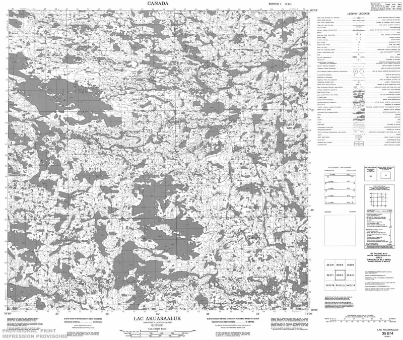 035B04 - LAC AKUARAALUK - Topographic Map
