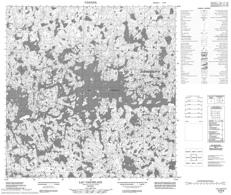 035B08 - LAC CH�TELAIN - Topographic Map