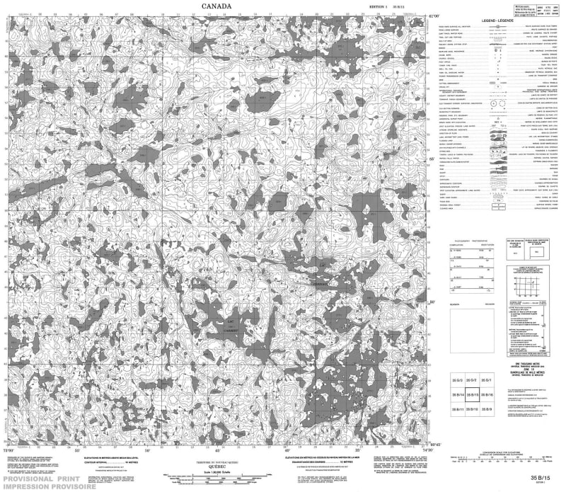 035B15 - LAC PERINAULT - Topographic Map