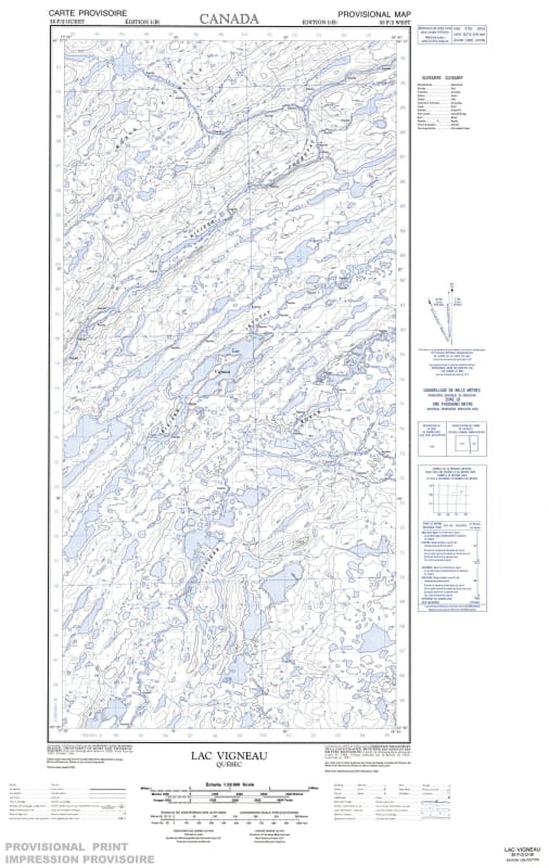 035F02W - LAC VIGNEAU - Topographic Map