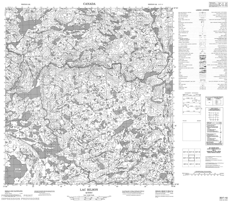 035F10 - LAC BILSON - Topographic Map